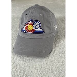New Era Colorado Rockies MLB Gray Embroidered Strap Back Adjustable Hat One Size